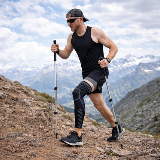 Bâtons trail aluminium réglables 62-135cm – Poignée liège carbure