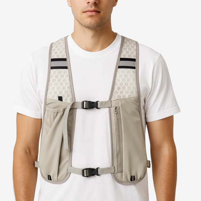 Gilet d'hydratation réfléchissant unisexe – sac d’hydratation léger avec poche téléphone pour running et trail