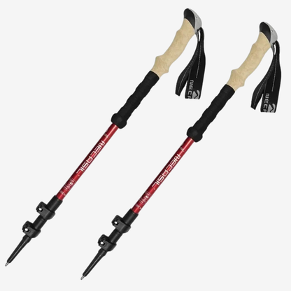 Bâtons trail aluminium réglables 62-135cm – Poignée liège carbure