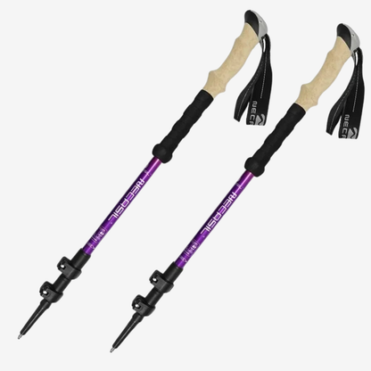 Bâtons trail aluminium réglables 62-135cm – Poignée liège carbure