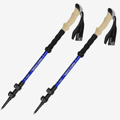 Bâtons trail aluminium réglables 62-135cm – Poignée liège carbure