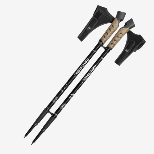 Bâtons de course télescopiques aluminium 63-135cm – Poignée liège