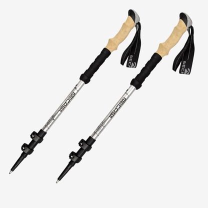 Bâtons trail aluminium réglables 62-135cm – Poignée liège carbure